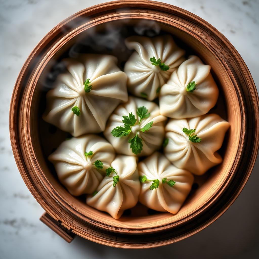 Pea & lemon balm dumplings